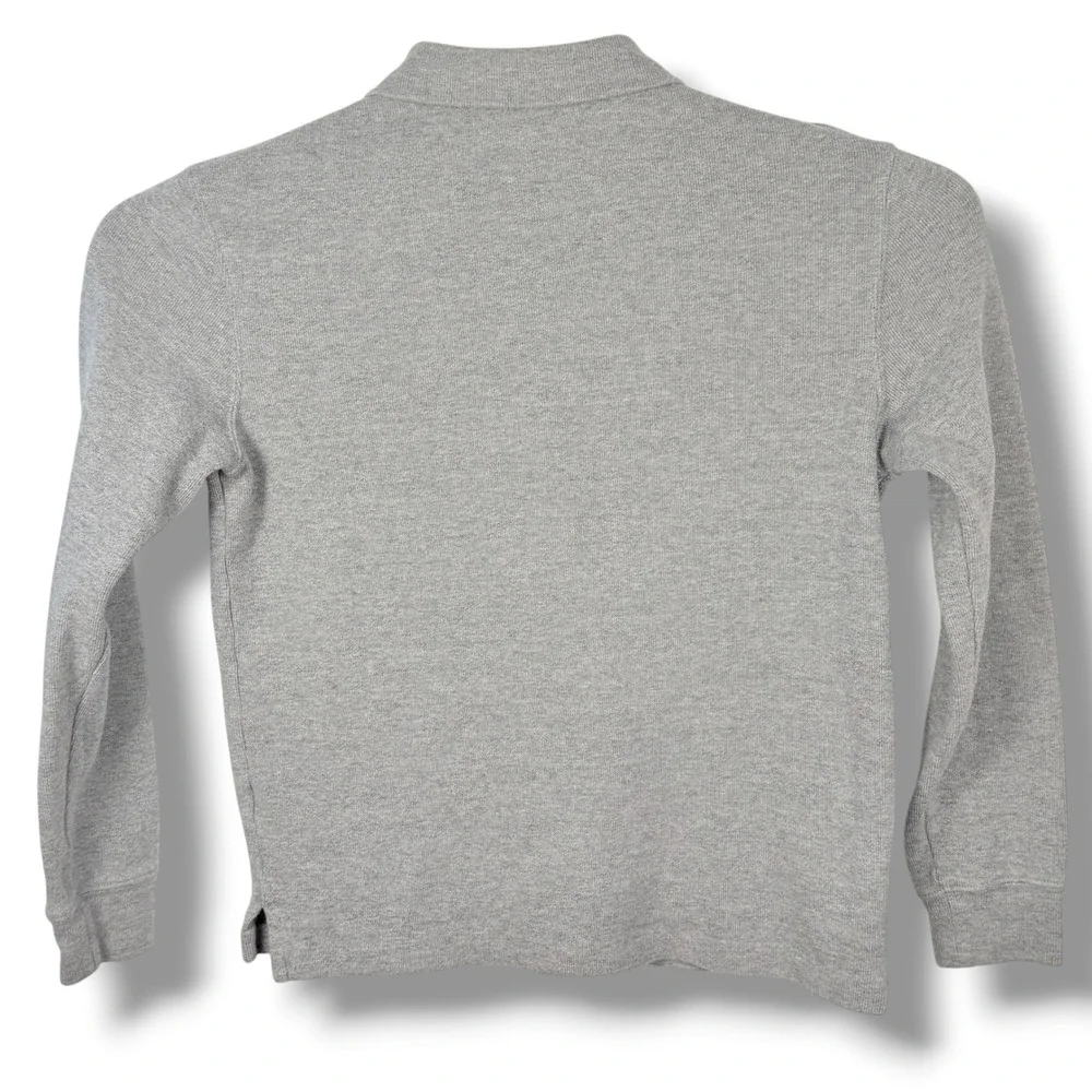 Polo Ralph Lauren Quarter Zip Men Small Gray Pullover Cotton Knit Sweater Pony